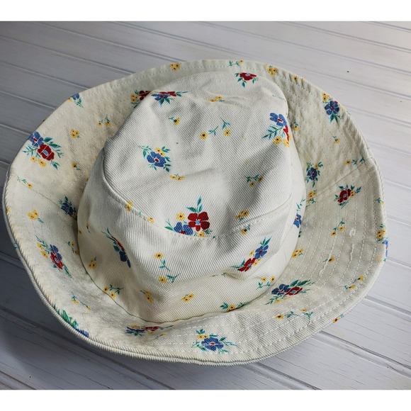 RARE Billabong x Wrangler White Bucket Hat  Flower Floral Print Spring Summer - Picture 4 of 9